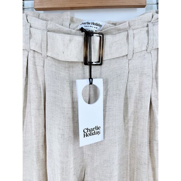 NWT Charlie Holiday Anthropologie Oasis High Rise Pant in Bone Cream Size 6 - Picture 4 of 6